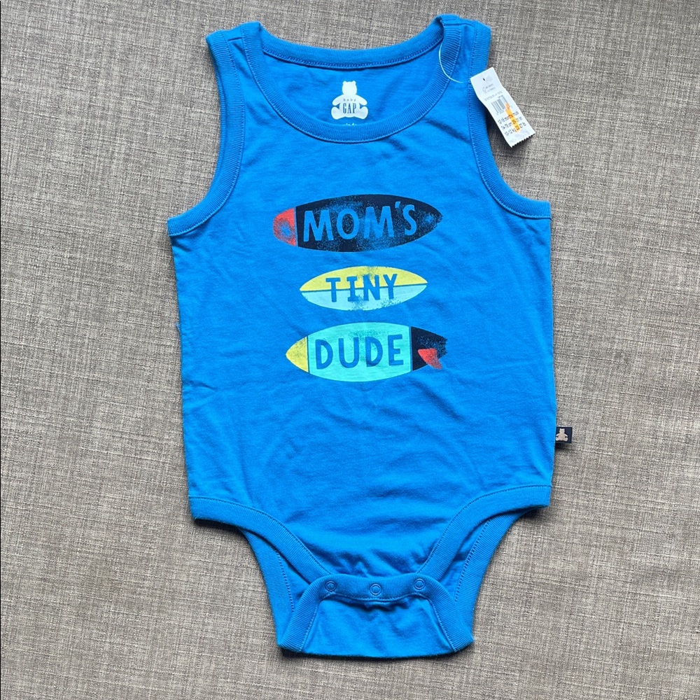 Gap Baby Surf Mom’s Tiny Dude Blue One Piece Top 12-18m NWT